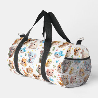 3d animal printed colourful duffle bag