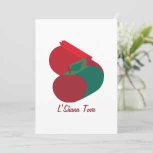 3D apple and pomegranate Shana Tova Holiday Card