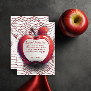 3D Apple of Our Eye Geometric Baby Shower Enclosure Card