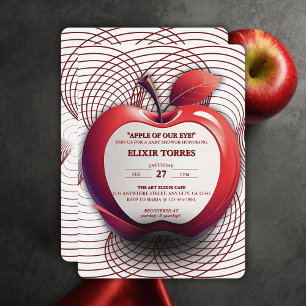 3D Apple of Our Eye Geometric Baby Shower Invitation