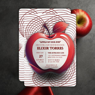 3D Apple of Our Eye Geometric Baby Shower Invitation