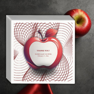 3D Apple of Our Eye Geometric Baby Shower Napkin