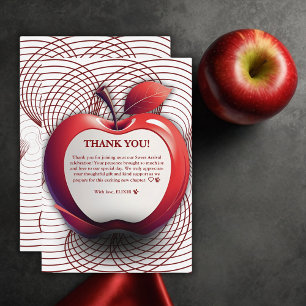 3D Apple of Our Eye Geometric Baby Shower Thank You Card