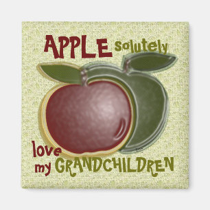 3D Apples Love my Grandchildren Magnet