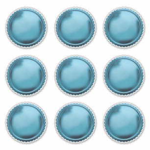 3D Aqua Blue Foil Seal Starburst Award Medal x9