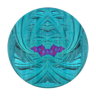 3D Aqua, Purple and Blue original design  Cutting Board