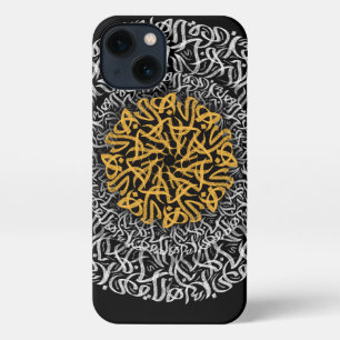 3d art arabic letters black  iPhone 13 case