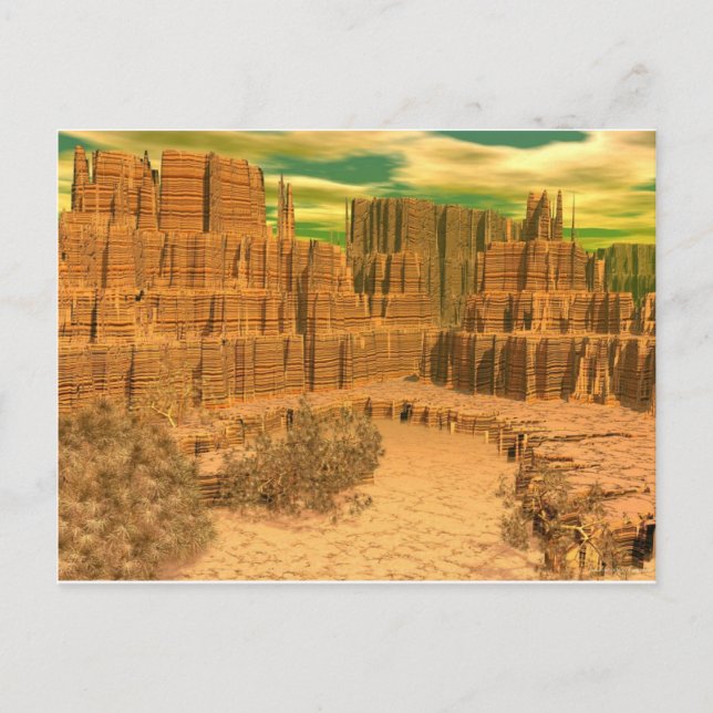 3d art canyon caress postcard (Front)