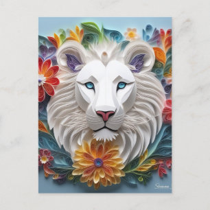 3D Art, Ethereal lion head fantasy concept art is Holiday Postcard