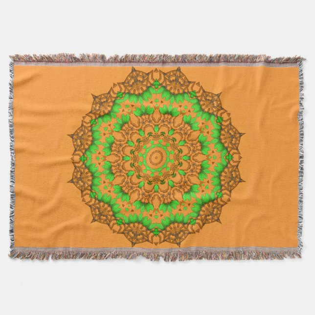 3D Art Mandala Throw Blanket (Front)