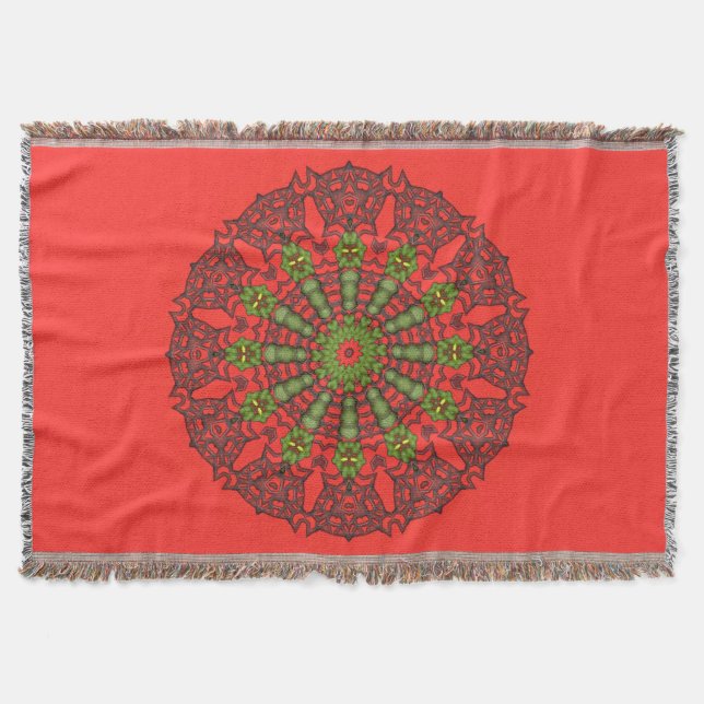 3D Art Mandala Throw Blanket (Front)