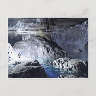 3d art penguin fantasy postcard