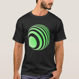3D-Ball mit grünen Streifen -  T-Shirt