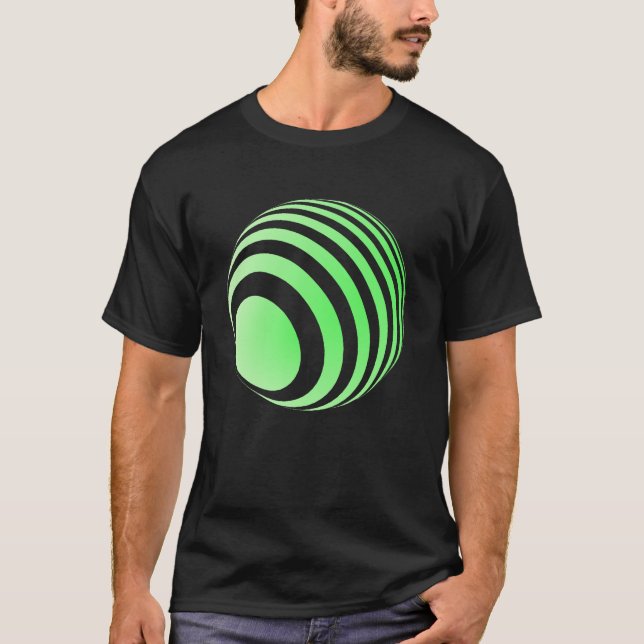 3D ball with green stripes -  T-Shirt (Front)