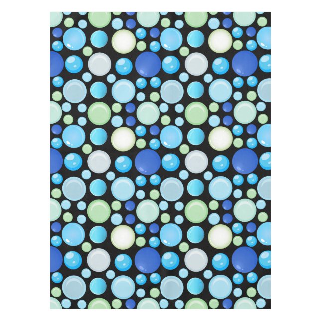 3D Balls Pattern.01.b Black BG Tablecloth (Front)