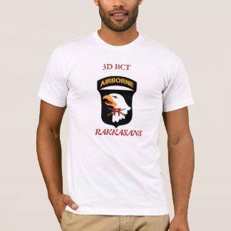 3D BCT 101st Abn White T-shirt with crossed rifles