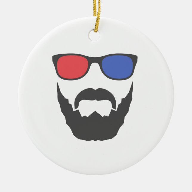 3D beard Ceramic Tree Decoration (Front)