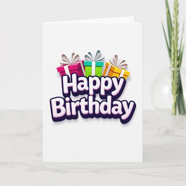 3D Birthday Gifts Card (Front)