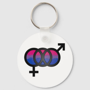 3D Bisexual Symbol Key Ring