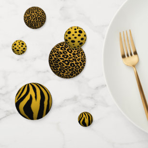 3D Black & Gold Balls Confetti