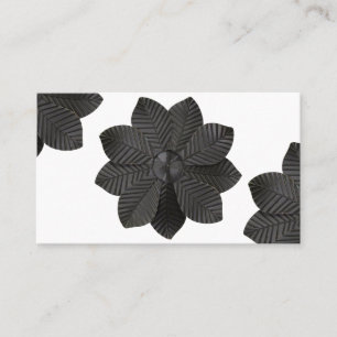 3D Black Matte Flower  Business Card
