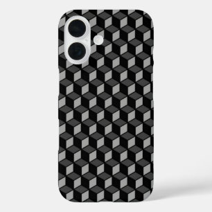 3D Black Optical Illusion iPhone 16 Case