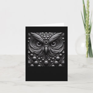 3d Black Owl Sticker Card