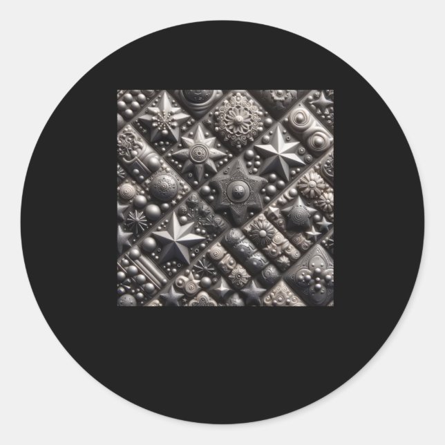 3d Black Pattern Sticker  (Front)