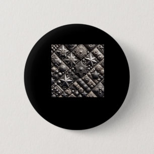 3d Black Pattern Sticker  6 Cm Round Badge