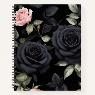 3D Black Roses Notebook
