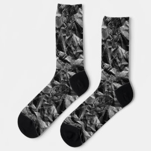 3d Black Rough Texture Paper Pattern Design Socks