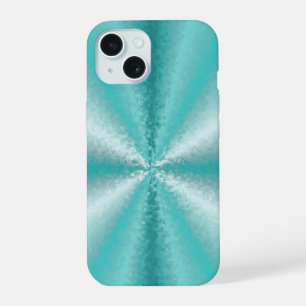 3D Blocks in ice blue and green iPhone 15 Case
