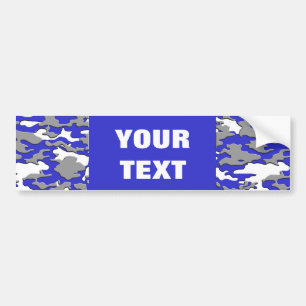 3d blue camo bumper sticker