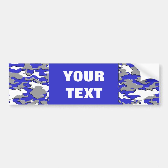 3d blue camo bumper sticker (Front)