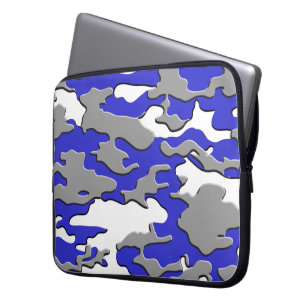 3d blue camo laptop sleeve