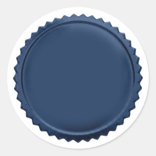 3D Blue Foil Seal Starburst Excellence Award Medal