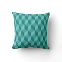 3D Blue Geometric Cube Pattern