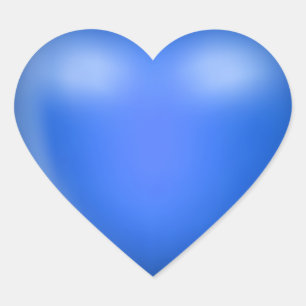3D Blue Love Heart Sticker