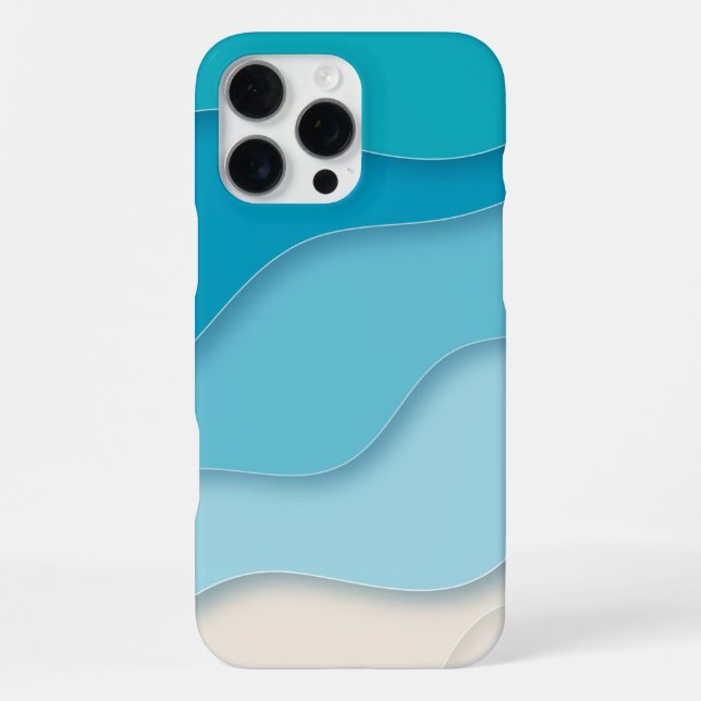 3D Blue Ocean Waves iPhone Case (Back)