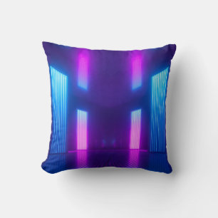 3d, blue pink violet neon abstract background, ult cushion