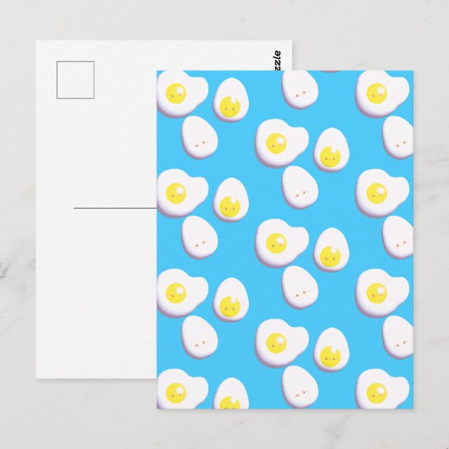 3D Boiled And Fried Eggs Postcard (Front/Back)