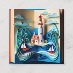 3D book paper quilling is an amazing and intricate Square Business Card