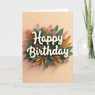 3D Botanical Birthday Card