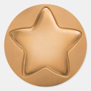 3D Bronze Foil Seal Award Achievement Medal Star