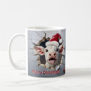 3D Calf Christmas  Coffee Mug