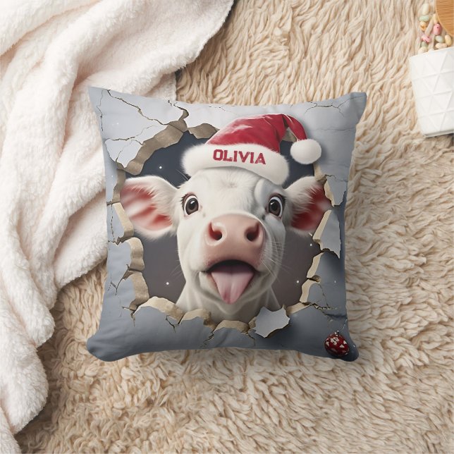 3D Calf Christmas Cushion (Blanket)