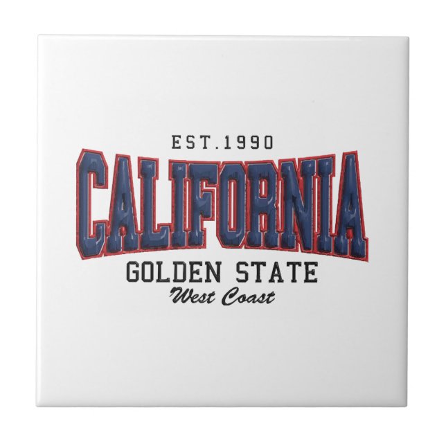3D California  Ceramic Tile (Front)