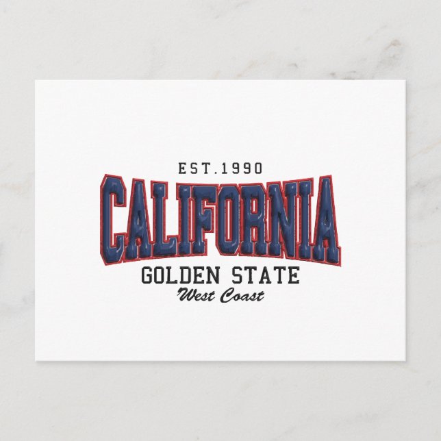 3D California  Holiday Postcard (Front)