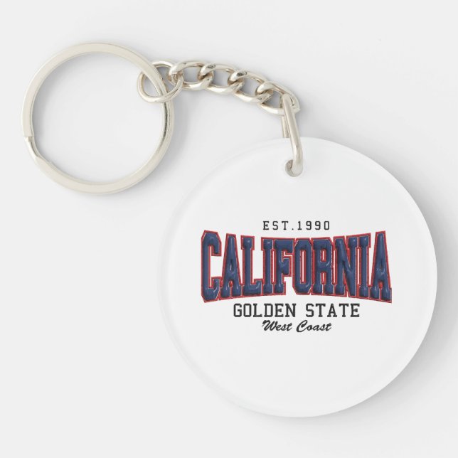 3D California  Key Ring (Front)