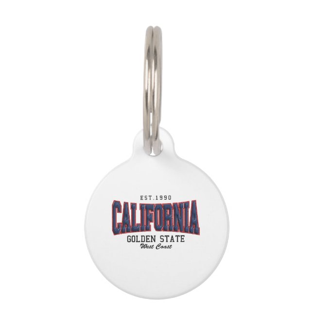 3D California  Pet Tag (Front)